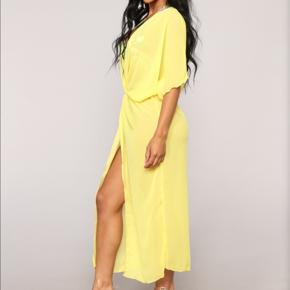 Fashion Nova Allure To The Eye Coverup - Yellow - Picture 4 of 4
